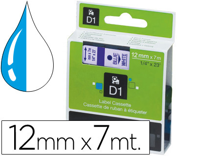 [S0720540] CINTA DYMO 1000 AZUL-BLANCO 12MM X 7MT D1