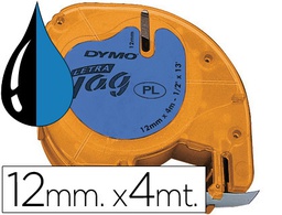 [S0721650] CINTA DYMO 12MMX4MT -NEGRO/AZUL PARA MAQUINA LETRATAG