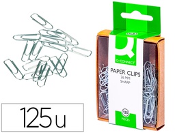 [KF02021] CLIPS NIQUELADOS Q-CONNECT 26 MM CAJA DE 125 UNIDADES