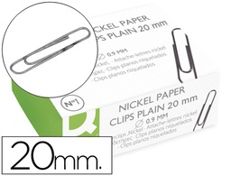 [KF04476] CLIPS NIQUELADOS Q-CONNECT Nº1 20 MM CAJA DE 100 UNIDADES