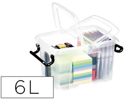 [2006700110] CONTENEDOR PLASTICO CEP 6 LITROS 305X224X182 MM TRANSPARENTE CON TAPA Y CIERRE HERMETICO
