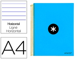 [KD01] CUADERNO ESPIRAL A4 MICRO ANTARTIK TAPA FORRADA 120H 90 GR HORIZONTAL 5 BANDAS 4 TALADROS COLOR AZUL