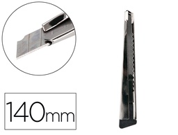 [KF10940] CUTER Q-CONNECT METALICO ESTRECHO CON FUNDA CUCHILLA 9 MM XD-46 CON CLIP BOLSA 1 UNIDAD