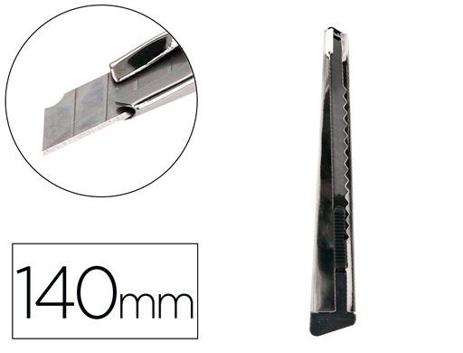 [KF10940] CUTER Q-CONNECT METALICO ESTRECHO CON FUNDA CUCHILLA 9 MM XD-46 CON CLIP BOLSA 1 UNIDAD