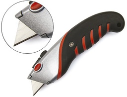 [KF16815] CUTER Q-CONNECT METALICO ANCHO ALEACION DE ALUMINIO - 2 CUCHILLAS DE REPUESTO - CUCHILLA 19 MM XD-8300 BLISTER 1 UNIDA
