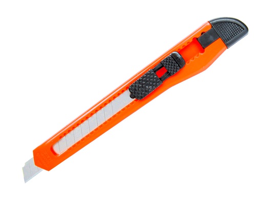 [KF10934] CUTER Q-CONNECT PLASTICO ESTRECHO CUCHILLA 9 MM XD-05 BLISTER 1 UNIDAD