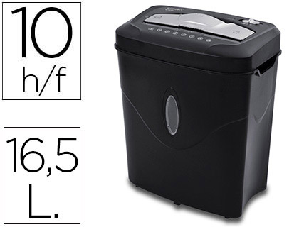 [KF17974] DESTRUCTORA DE DOCUMENTOS Q-CONNECT KF17974 CAPACIDAD DE CORTE 10 H DESTRUYE GRAPAS CLIPS Y TARJETAS PAPELERA 16,5