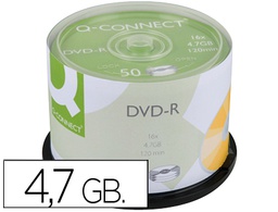 [KF15419] DVD-R Q-CONNECT CAPACIDAD 4,7GB DURACION 120MIN VELOCIDAD 16X BOTE DE 50 UNIDADES