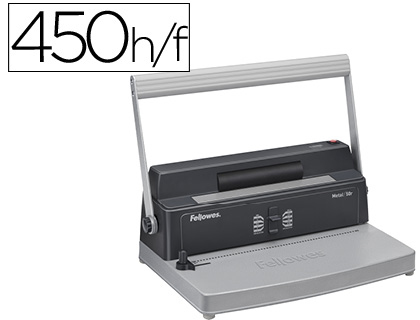 [5600501] ENCUADERNADORA PARA ESPIRAL FELLOWES METAL 50R PERFORA 12 HOJAS FORMATO A4 PASO 5:1 ENCUADERNA 450 HOJAS 80 GR