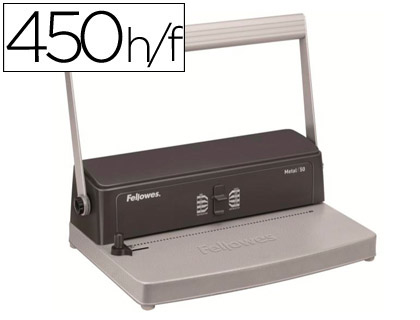 [3005001] ENCUADERNADORA PARA ESPIRAL METALICA FELLOWES ESP 50 PERFORA 12 HOJAS TAMAÑO A4 ENCUADERNA HASTA 450 HOJAS