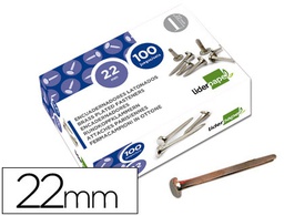 [FS12] ENCUADERNADORES LIDERPAPEL NIQUELADOS N.4 22 MM CAJA DE 100 UNIDADES