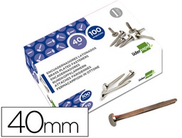 [FS16] ENCUADERNADORES LIDERPAPEL NIQUELADOS N.8 40 MM CAJA DE 100 UNIDADES