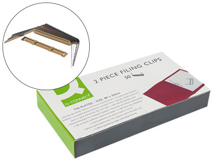 [KF26117] ENCUADERNADOR FASTENER Q-CONNECT DORADO CAJA DE 50 UNIDADES