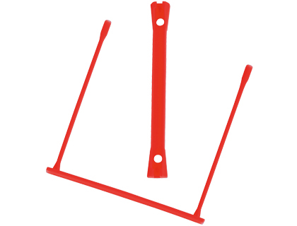 [KF02281] ENCUADERNADOR FASTENER Q-CONNECT PLASTICO D-CLIPS COLOR ROJO CAJA DE 100 UNIDADES