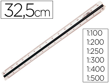 [16320010] ESCALA M+R 1632.20 1:100-200-250-300-400-500 30 CM ESTUCHE RIGIDO COLOR