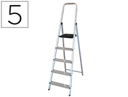 [KF00316] ESCALERA Q-CONNECT DE ALUMINIO 5 PELDAÑOS 1062X483X1675 MM PESO MAXIMO 150 KG EN-131