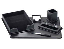 [KF17204] ESCRIBANIA SOBREMESA Q-CONNECT SIMILPIEL NEGRO JUEGO DE 6 PIEZAS