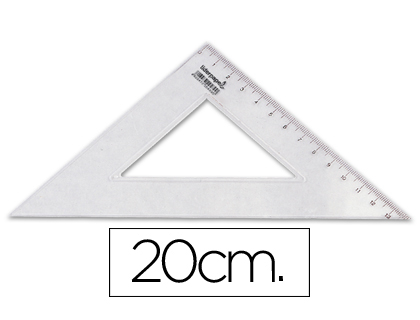 [ES02] ESCUADRA LIDERPAPEL 20 CM PLASTICO CRISTAL