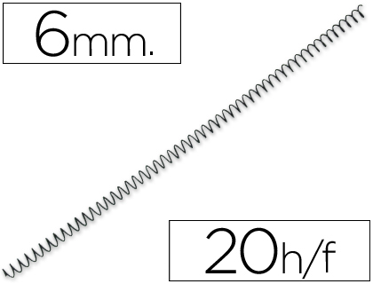 [KF04413] ESPIRAL METALICO Q-CONNECT 56 4:1 6MM 1MM CAJA DE 200 UNIDADES