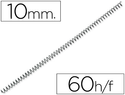 [KF04429] ESPIRAL METALICO Q-CONNECT 64 5:1 10 MM 1MM CAJA DE 200 UNIDADES