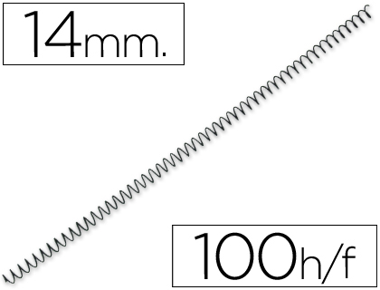 [KF04431] ESPIRAL METALICO Q-CONNECT 64 5:1 14 MM 1MM CAJA DE 100 UNIDADES