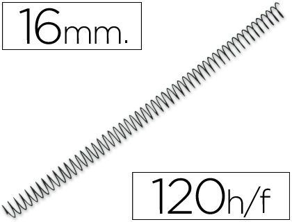 [KF04432] ESPIRAL METALICO Q-CONNECT 64 5:1 16MM 1,2MM CAJA DE 100 UNIDADES