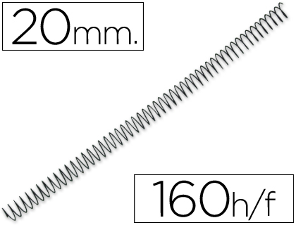 [KF04434] ESPIRAL METALICO Q-CONNECT 64 5:1 20MM 1,2MM CAJA DE 100 UNIDADES