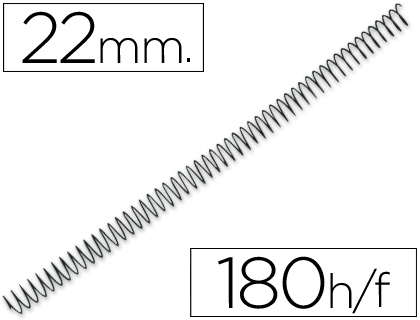 [KF04435] ESPIRAL METALICO Q-CONNECT 64 5:1 22MM 1,2MM CAJA DE 100 UNIDADES
