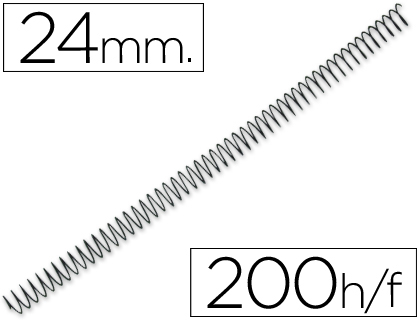 [KF04436] ESPIRAL METALICO Q-CONNECT 64 5:1 24MM 1,2MM CAJA DE 100 UNIDADES