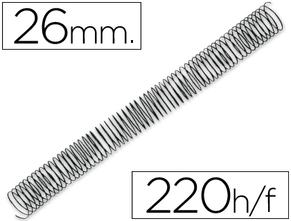 [KF04437] ESPIRAL METALICO Q-CONNECT 64 5:1 26MM 1,2MM CAJA DE 50 UNIDADES