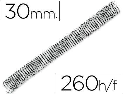 [KF04439] ESPIRAL METALICO Q-CONNECT 64 5:1 30MM 1,2MM CAJA DE 50 UNIDADES