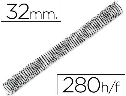 [KF04440] ESPIRAL METALICO Q-CONNECT 64 5:1 32MM 1,2MM CAJA DE 50 UNIDADES