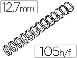 [RG810810] ESPIRAL WIRE 3:1 12,7 MM N.8 NEGRO CAPACIDAD 105 HOJAS CAJA DE 100 UNIDADES