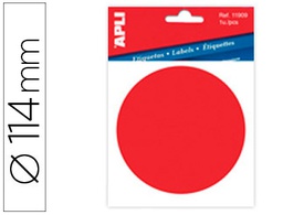 [11909] ETIQUETA ADHESIVA APLI 11909 VINILO ROJO SEÑALIZACION CRISTALES 114 MM DIAMETRO BLISTER DE 1 UNIDAD
