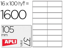 [1274] ETIQUETA ADHESIVA APLI 1274 TAMAÑO 105X37 MM FOTOCOPIADORA LASER INK-JET CAJA CON 100 HOJAS DIN A4