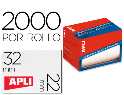 [1688] ETIQUETA ADHESIVA APLI 1688 TAMAÑO 22X32 MM EN ROLLO DE 2000 UNIDADES