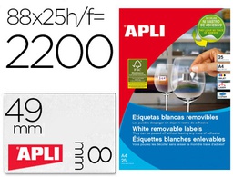[10314] ETIQUETA ADHESIVA APLI REMOVIBLE 10314 ESPECIAL JOYERIA 45X8 MM FOTOCOPIADORA LASER INK-JET CAJA CON 25
