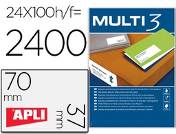 [4704] ETIQUETA ADHESIVA MULTI 3 APLI 70X37 MM FOTOCOPIADORA LASER INK-JET CAJA CON 100 HOJAS DIN A4