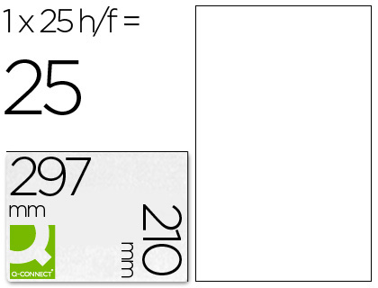 [KF00228] ETIQUETA ADHESIVA Q-CONNECT KF00228 -TAMAÑO DIN A4 -PARA INK-JET -TRANSPARENTE -CAJA CON 25 HOJAS DIN-A4