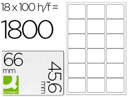 [KF01583] ETIQUETA ADHESIVA Q-CONNECT KF01583 TAMAÑO 66X46,6 MM FOTOCOPIADORA LASER INK-JET CAJA CON 100 HOJAS DIN A4