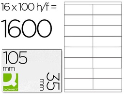 [KF10653] ETIQUETA ADHESIVA Q-CONNECT KF10653 TAMAÑO 105X35 MM FOTOCOPIADORA LASER -INK-JET CAJA CON 100 HOJAS DIN A4