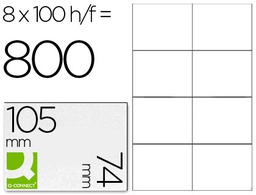 [KF10659] ETIQUETA ADHESIVA Q-CONNECT KF10659 TAMAÑO 105X74 MM FOTOCOPIADORA LASER INK-JET CAJA CON 100 HOJAS DIN A4