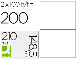 [KF10662] ETIQUETA ADHESIVA Q-CONNECT KF10662 TAMAÑO 210X148,5 MM FOTOCOPIADORA LASER INK-JET CAJA CON 100 HOJAS DIN A4