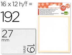 [ET08] ETIQUETAS LIDERPAPEL SOBRE DE 10 H. + 2 H. OBSEQUIO 19X27 MM -16 UNIDADES POR HOJA