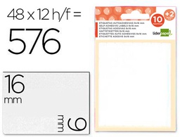 [ET26] ETIQUETAS LIDERPAPEL SOBRE DE 10 H. + 2 H. OBSEQUIO 9X16 MM -48 UNIDADES POR HOJA