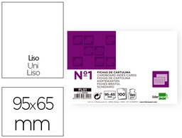 [FL01] FICHA LIDERPAPEL LISA Nº1 65X95MM PAQUETE DE 100 180G