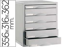 [8206C GS] FICHERO CAJONES DE SOBREMESA 8206C 356X316X362 MM 6 CAJONES COLOR GRIS