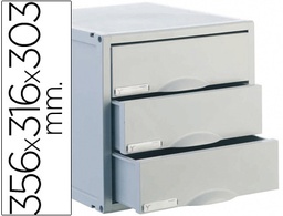 [8403C GS] FICHERO CAJONES DE SOBREMESA ARCHISYSTEM 356X316X303 MM 3 CAJONES COLOR GRIS