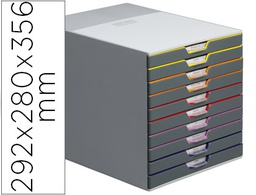[7610-275] FICHERO CAJONES DE SOBREMESA DURABLE VARICOLOR APILABLES 10 CAJONES PLASTICO 292X280X356 MM