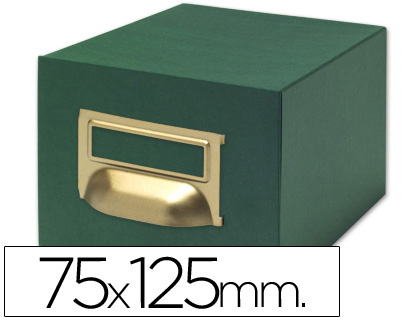 [TV07] FICHERO FICHAS TELA VERDE 500 FICHAS N.2 TAMAÑO 75X125 MM